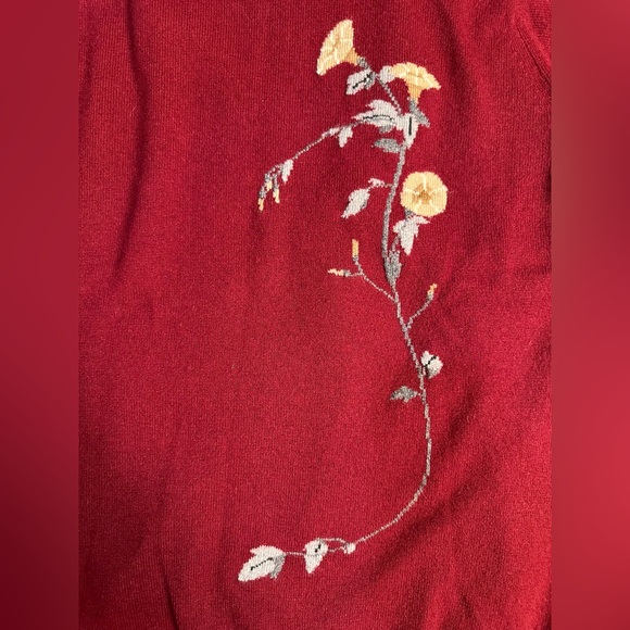 Vintage 90s Genevan of Tweeddale Burgundy Scottish Cashmere Turtleneck Sweater M - Picture 10 of 10